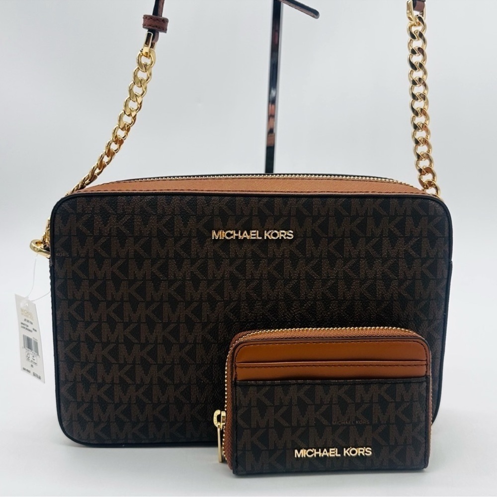 Michael Kors Large EW Crossbody Bag & Jet Se Travel MD ZA Card Case Wallet - Picture 2 of 12